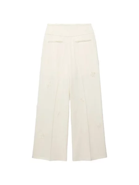 Pantaloni palazzo Shanghai Tang alb