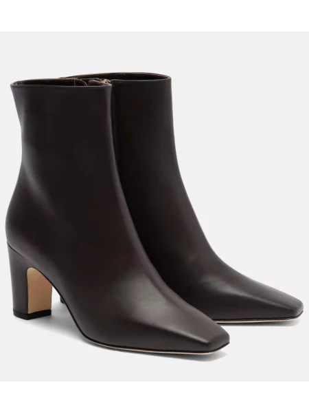 Cizme scurte Manolo Blahnik din piele maro