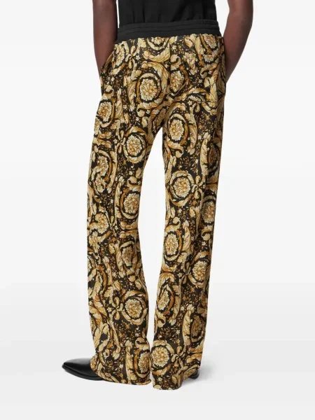 Pantaloni Versace din jacard auriu