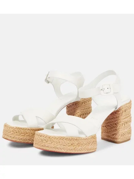 Usnjene espadrile Christian Louboutin črna