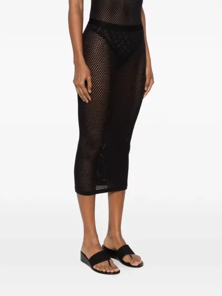 Fustă midi Wardrobe.nyc plasă negru
