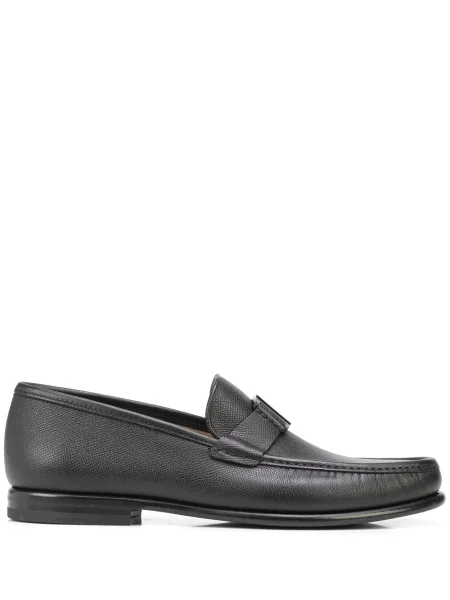 Pantofi loafer Ferragamo din piele cu autograf negru