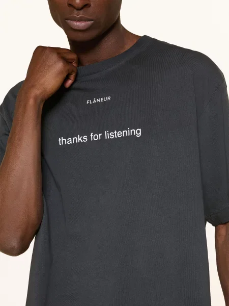 Flâneur Koszulka Oversize Listening schwarz biała