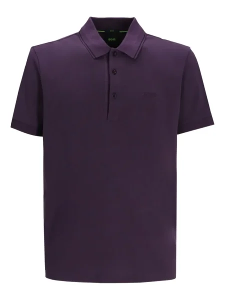 Tricou polo Boss cu broderie violet