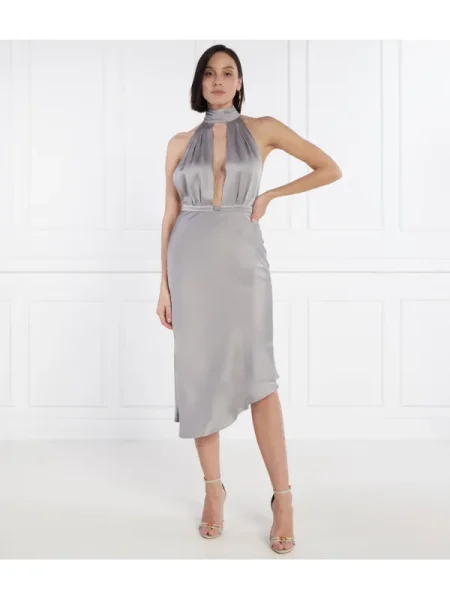 Elisabetta Franchi De satin rochie gri