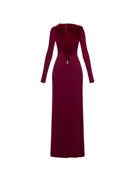 Przezroczysta maksi sukienka maxi Chats By C.dam garniturowa czerwona