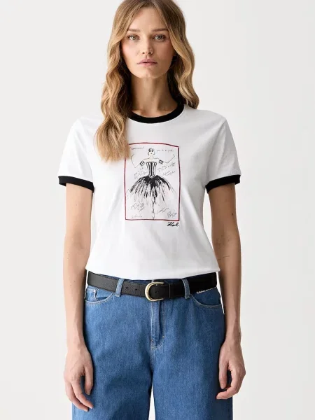 Karl Lagerfeld tricou pentru femei din alb