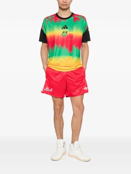Pantaloni scurți Adidas cu dungi scurte roșu