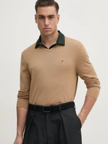 Пуловер Tommy Hilfiger от лека материя черно