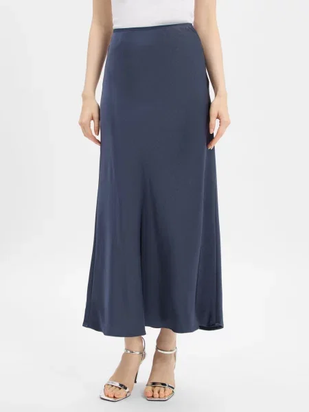 Neo Noir satynowa spódnica maxi Vicky Kobiety jednolity 34 niebieski