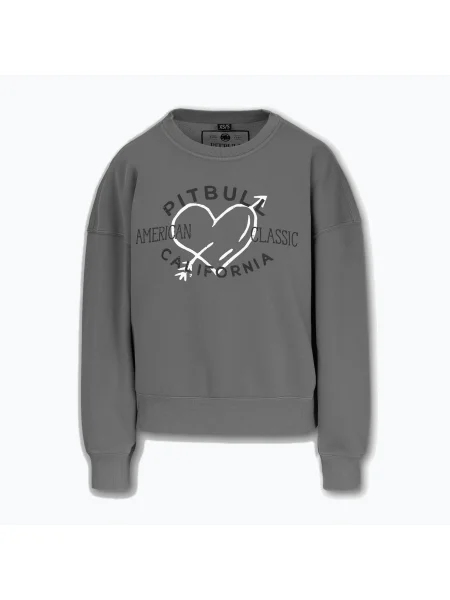 Pitbull дамски суитшърт Manzanita Heart Crewneck Sweatshirt washed grey сиво