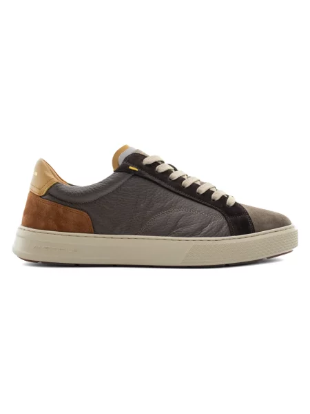Sneakersy Ambitious sznurowane skórzane brązowe