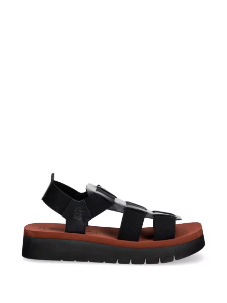 Sandale Fly London cu platformă cu bretele negru