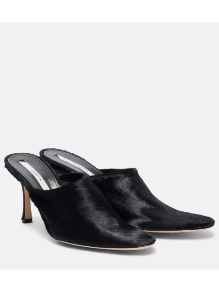 Papuci tip mules Christen negru