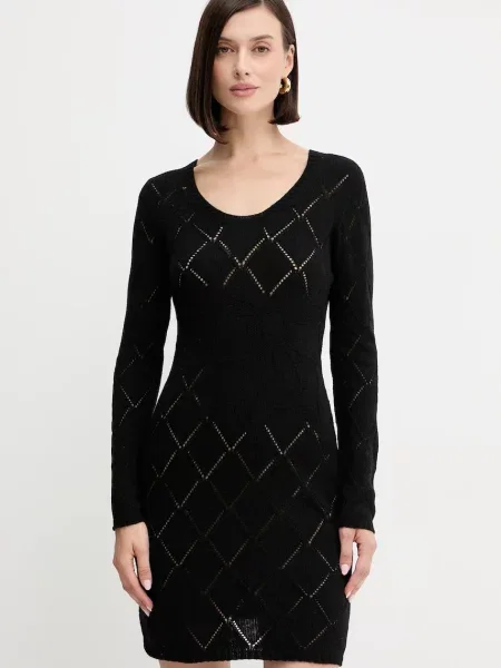 Twinset rochie din lana negru