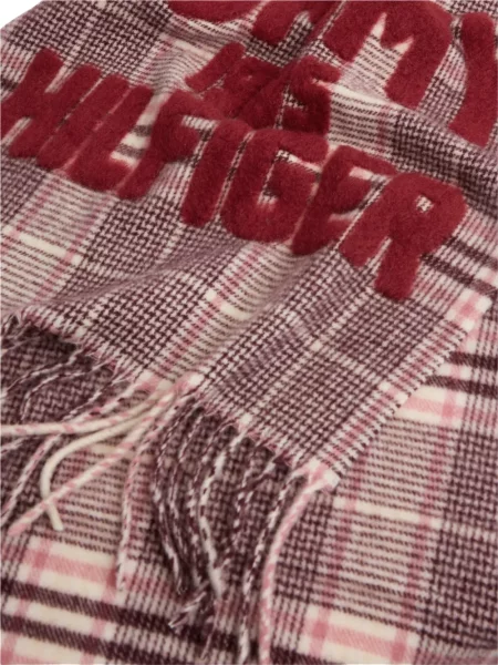 Кариран шал Tommy Hilfiger с ресни червено