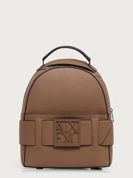 Armani Exchange rucsac de oraș pentru femei cu imitație de piele bej