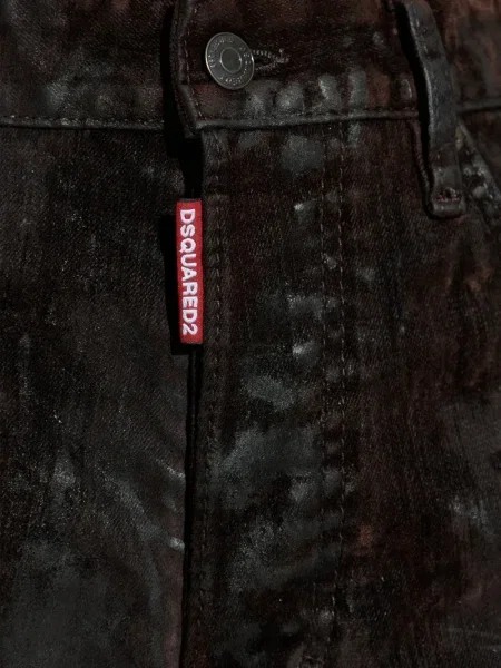 Pantaloni Dsquared2 cu imagine cu imprimeu animal print negru