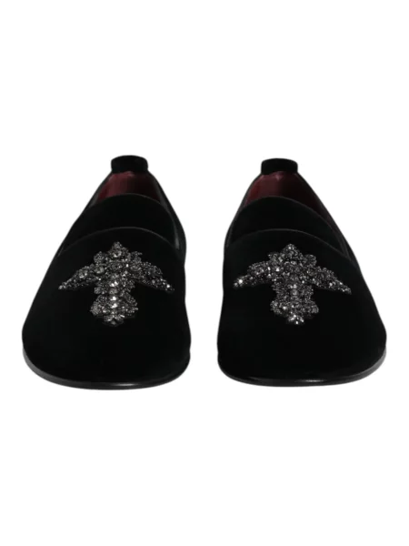 Aksamitne półbuty Dolce And Gabbana czarne