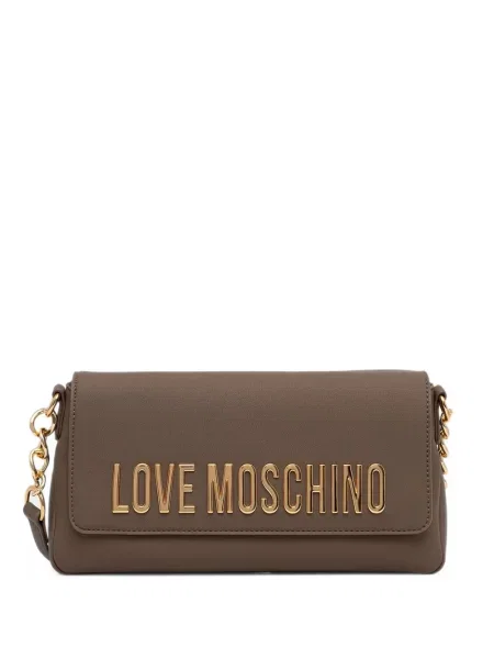 Geantă Love Moschino cu autograf maro