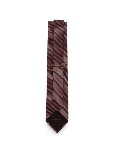 Cravată Tom Ford cu imprimeu geometric roșu