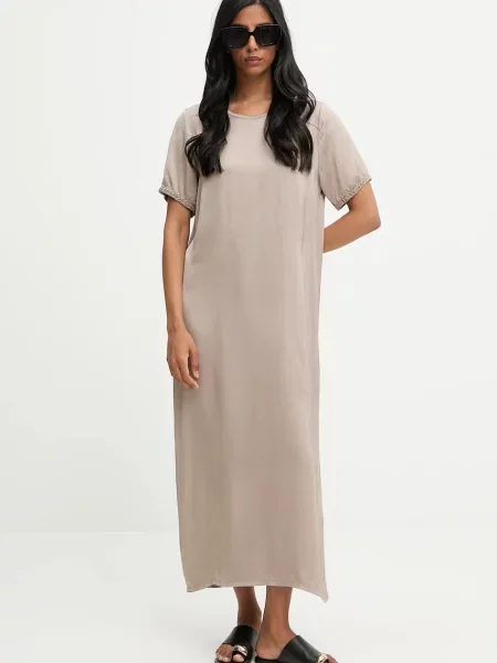 Haljina Answear.LAB midi ravna siva