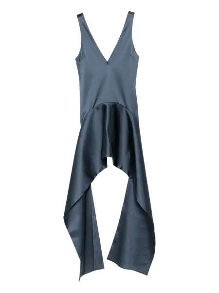 Sukienka Jw Anderson z dekoltem w serek drapowana garniturowa niebieska