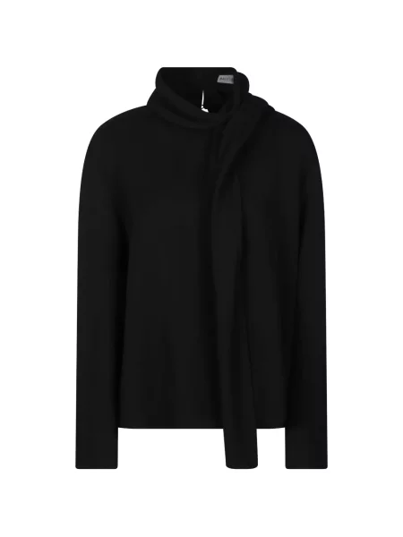 Bluză Balenciaga din crep cu legături negru