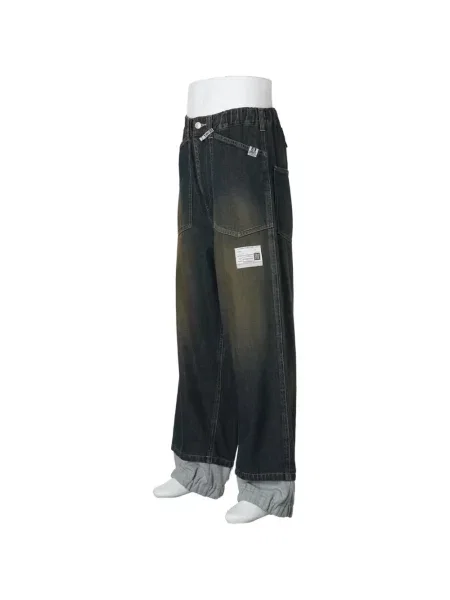 Pantaloni Maison Mihara Yasuhiro albastru