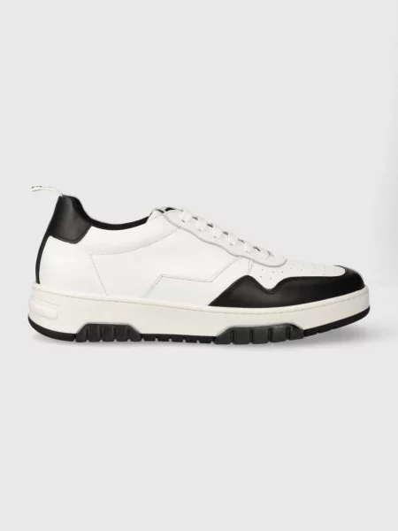 Usnjene superge Off Play ROMA ROMA 1 WHITE BLACK bela