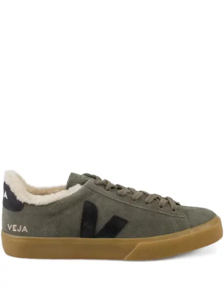 Sneakerși Veja Campo din piele de căprioară verde