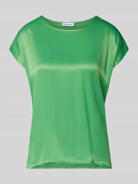 T-shirt z mieszanka z krótkie rękawy More & More zielona