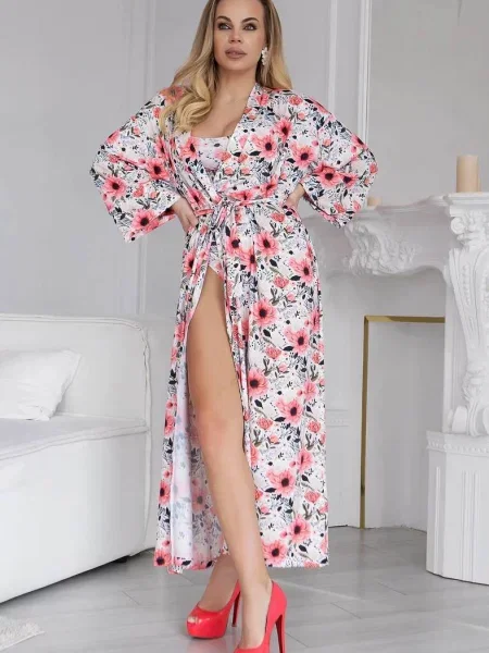 Длинный женский халат