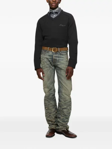 Pulover Acne Studios cu decolteu în V negru