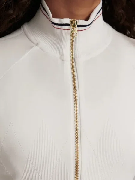 Hanorac cu fermoar Varley alb