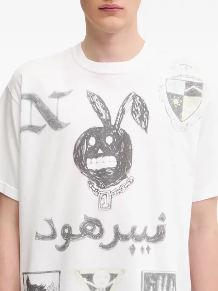 Tricou Neighborhood cu imagine alb