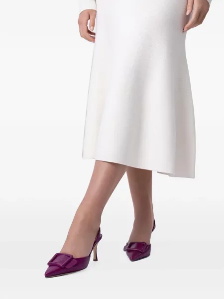 Pantofi cu toc Manolo Blahnik cu cataramă slingback violet