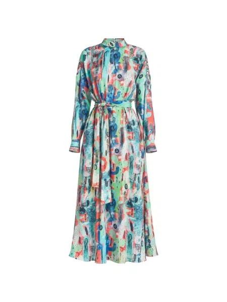 Rochie midi Irina Schrotter cu imagine verde
