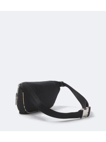 Cu centură curea Burberry în carouri negru