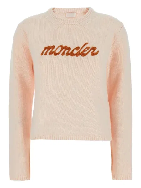 Pulover Moncler cu broderie roz
