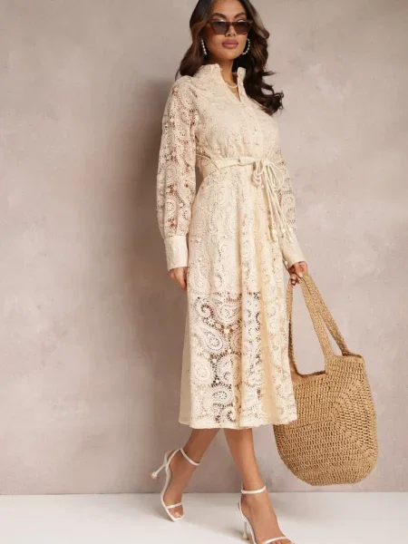 Jasnobeżowa Sukienka Palestra beżowa