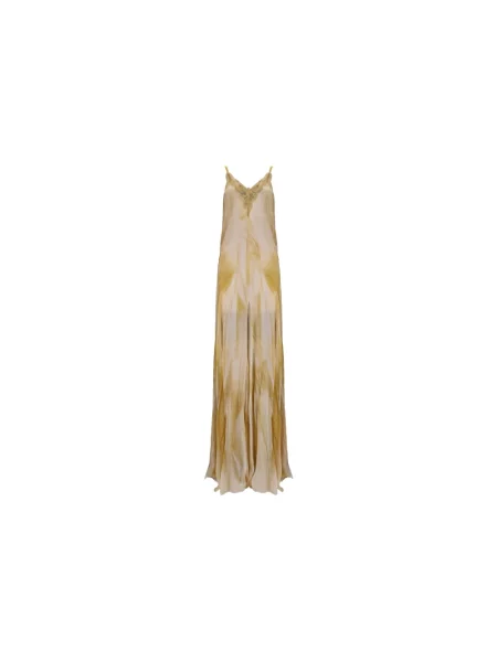 Sukienka maxi Elisabetta Franchi beżowa