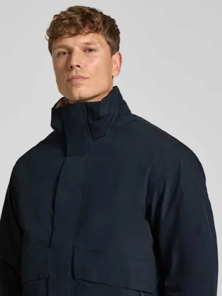 Kurtka z kapturem i z patką model LAMOON' Jack & Jones Premium granatowa
