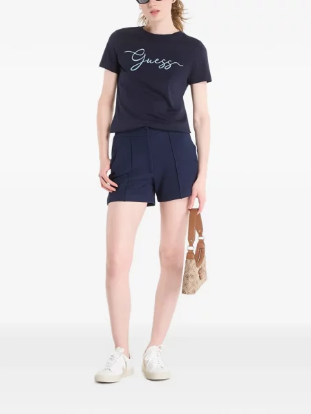 Tricou Guess cu broderie albastru