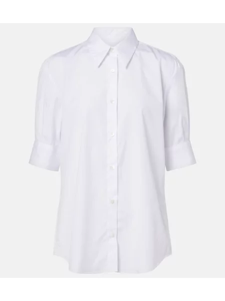 Cămașă Dries Van Noten din poplin alb