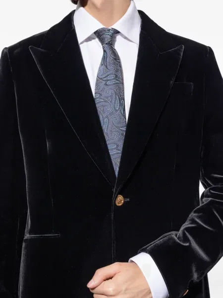 Cravată Etro cu model paisley albastru