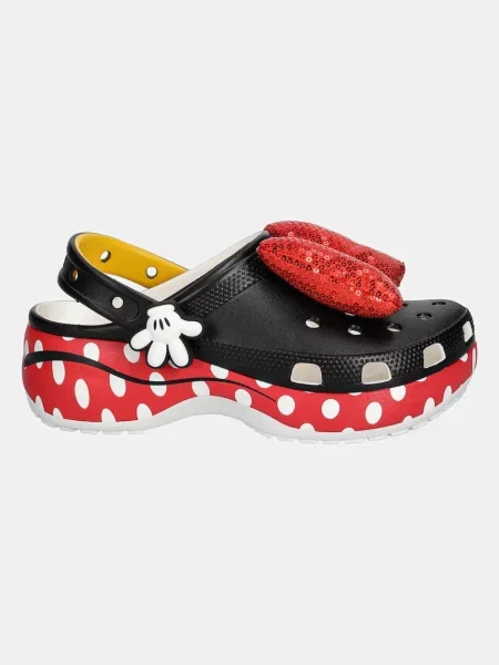 Классические шлепанцы Crocs на платформе черные