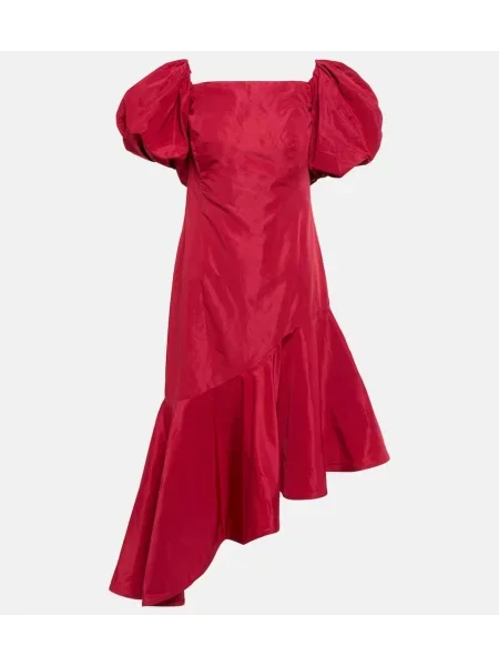 Sukienka midi Polo Ralph Lauren z falbankami do kolan garniturowa czerwona