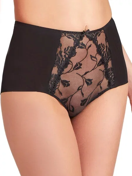 Женские трусы слип с высокой посадкой чорні