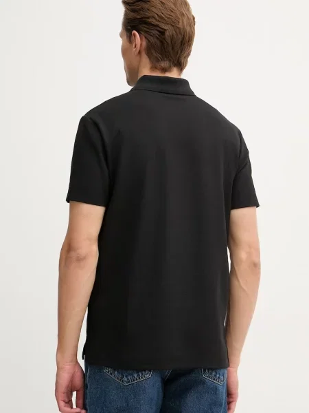 Calvin Klein Jeans polo z bawełną czarna